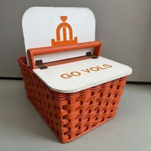 Vintage Picnic Basket College Sports University Of Tennessee Volunteers UT